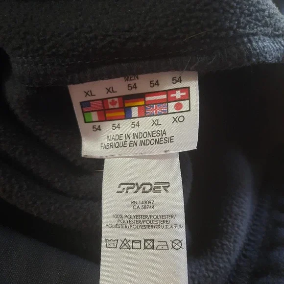 Spyder Mens 1/4 Zip Fleece Lined Gray Pullover Size XL - Picture 4 of 6